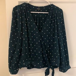 Madewell Green Wrap Top